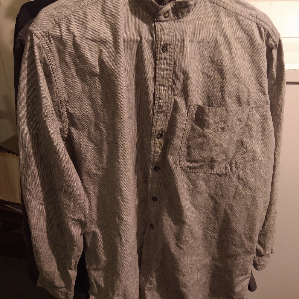 Casual Options Slim Fit Band Collar Shirt
